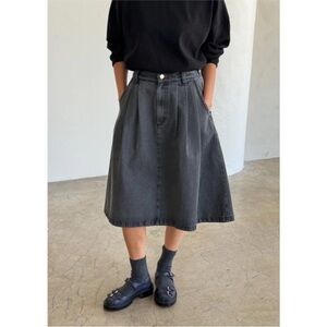 Classic Gray Denim Skirt